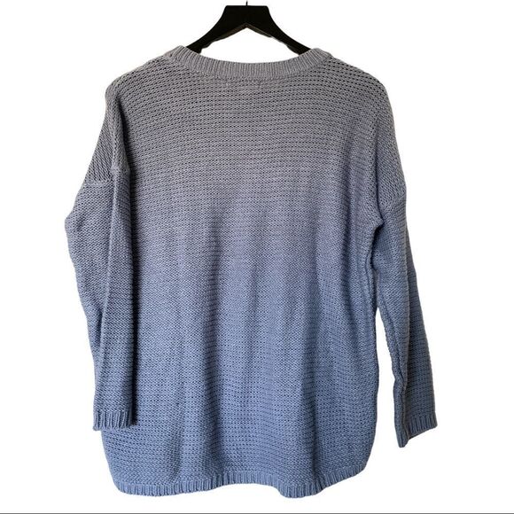 Blue Hi-Lo Knit Sweater  - Picture 2 of 5